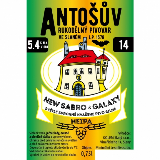 	Antoš New Sabro + Galaxy NEIPA 14° 0,75 L